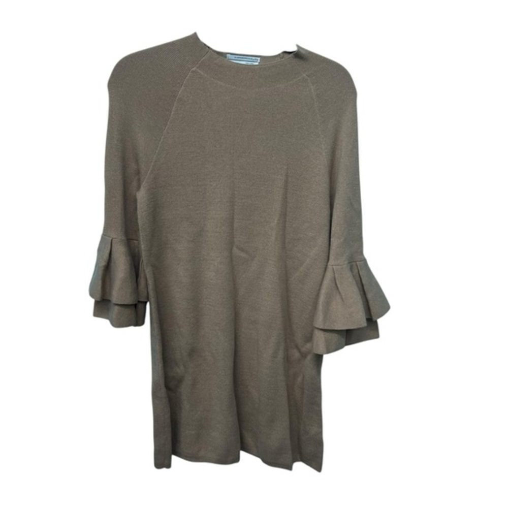 By Anthropologie Gold Sparkle Knit Tunic Sweater with Bell Sleeve Size Medium